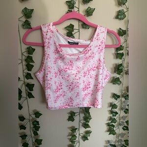 SHEIN Pink Floral Crop Top